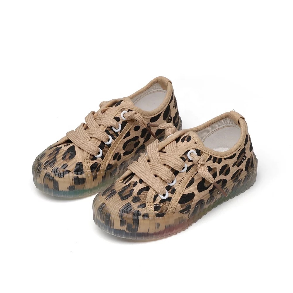 Leopard Cheetah Print Canvas Shoes Rainbow Bottom - Picture 2 of 3
